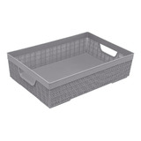 Cesto Organizador Juta A4 5,2 Litros Cinza 33x23x8,5 Cm