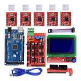 Kit Impressora 3d Mega2560 Ramps1.4 Lcd1286 Driver A4988