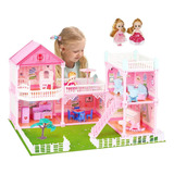 Casa Muñecas Barbie Grande Con Muebles Kit Casa Muñecas