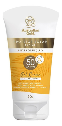 Australian Gold Protetor Solar Facial Gel Creme Fps50 50g