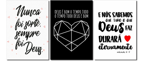 Quadrinhos Decorativos Para Empresa Trio Religião Deus É Bom