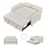 Sofa Cama Convertible 3 En 1 Color Blanco Marca Gynsseh 