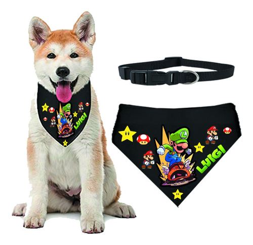 Bandana Mascota Mediana O Pequeña Collar Ajustable Luigi