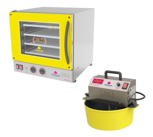 Forno Turbo Prp-004 220v + Mexedor Prmog-07 Bivolt Amarelo