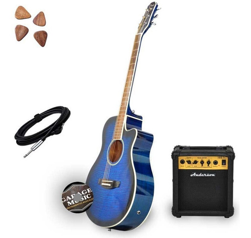 Guitarra Electro Acustica Parquer Gac109mcbl Amplificador Cd