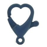 Mosquetão Plástico Coração - Azul Marinho - 10 Peças