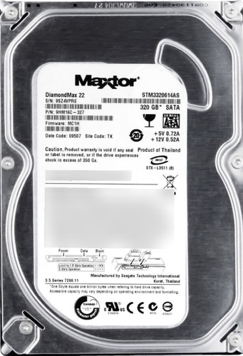 Hd Sata Maxtor 320gb 3.5 Stm3320614as Cor Prateado