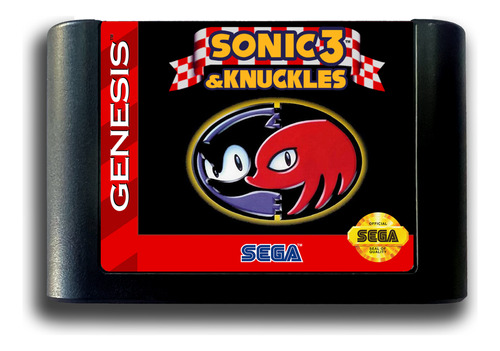 Cartucho De Megadrive Novo Sonic-3 E Knuckles Salvando