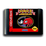 Cartucho De Megadrive Novo Sonic-3 E Knuckles Salvando