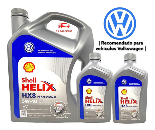 Kit Service 6l Aceite Shell Hx8 + 4 Filtros Vw Vento 2.5 Foto 2