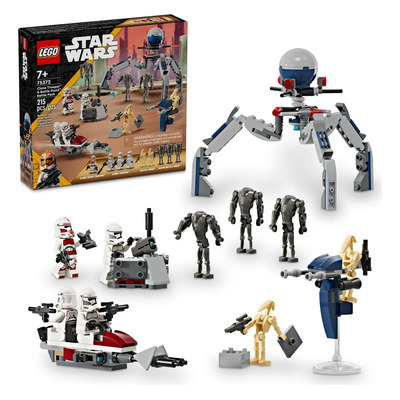 LEGO® Star Wars™ Pack de Combate: Clon Trooper y Droide de Batalla 75372; juguete para niños; con 4 minifiguras y 6 figuras LEGO diseñadas para el juego de acción; 7+ | Envío gratis