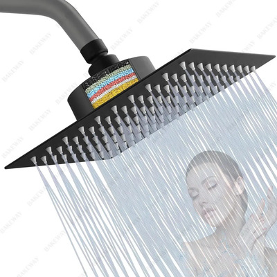 Regadera Cuadrada Cabezal Ducha Lluvia Cuadrado 20x20cm con Filtro Purificador,BAKEWAY Regadera Lluvia Alta Presión Para Baño | MercadoLibre