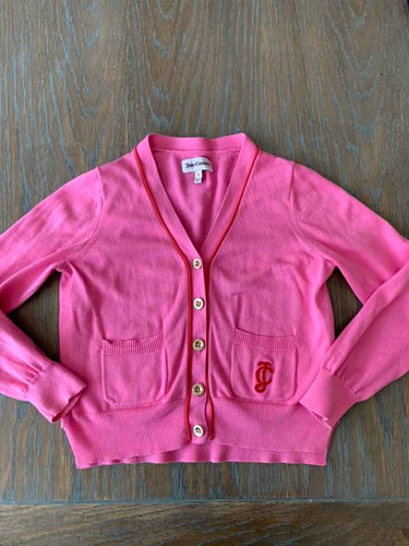 Saco Cardigan De Nena Rosa Talle L Juicy Couture