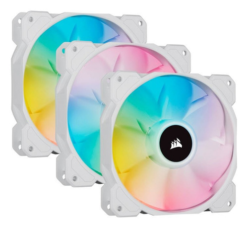 Cooler Gabinete Corsair Sp120 Rgb Elite 120mm Pack X3 White