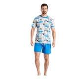 Pijama Algodón Hombre Verano Universidad Católica C2 Top