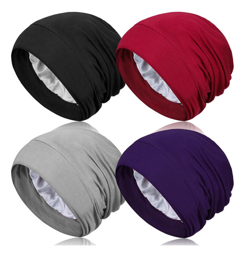 Heywhose 4 Gorros De Dormir Con Forro De Saten, Gorro De Dor