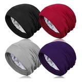 Heywhose 4 Gorros De Dormir Con Forro De Saten, Gorro De Dor