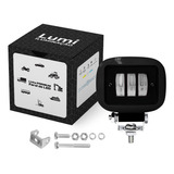 Kit 4 Refletor Luminário Farol 30w Retângulo Cor Da Carcaça Preto Cor Da Luz Branco Frio 6500k 12v/24v