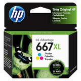 Tinta Hp Advantage 667xl 3ym80al Alto Rendimiento Tricolor