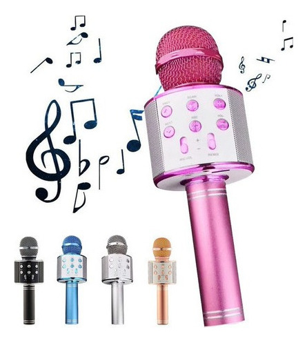 Microfone Sem Fio Bluetooth Karaoke E Alto-falante Divertido