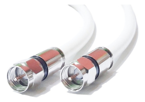 Cable Coaxial Rg-6 Con Campanas 1 Metro Blanco