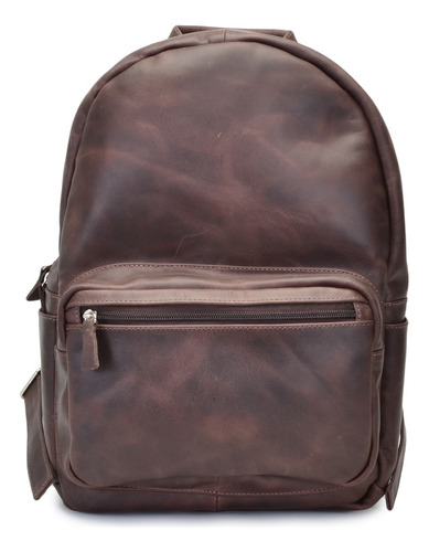 Mochila Premium Em Couro Legítimo Masculina Porta Notebook