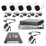 Kit Video Vigilancia 5 Cámaras 5 Mp Dahua Cctv 1 Tb Baluns