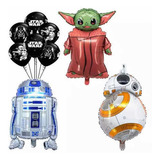 Pack De Globos Metalizados Star Wars Baby Yoda Bb-8 R2-d2