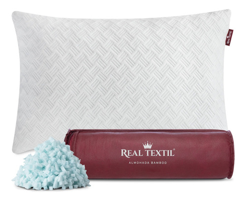 Almohada Memory Foam Ajustable Estándar C/funda Real Textil 