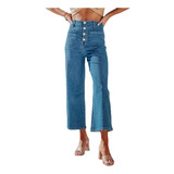 Jeans Sueltos Retro Para Mujer Cintura Alta Pierna Ancha