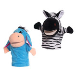 Marionetas De Animales De Peluche Para Niños, Burro Cebra