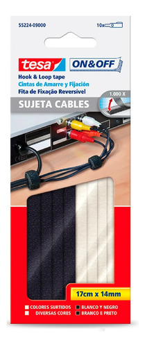Cinta Velcro Sujeta Cables Tesa 17cmx14mm 10und