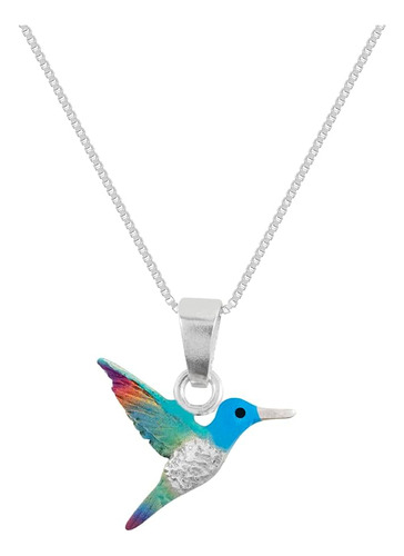 Joyería Edén | Collar Colibrí De Plata Violeta Para Mujer - 