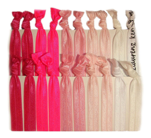 Gomas Del Pelo Ponytail Holders   20 Pack  Rosa Ombre  Si