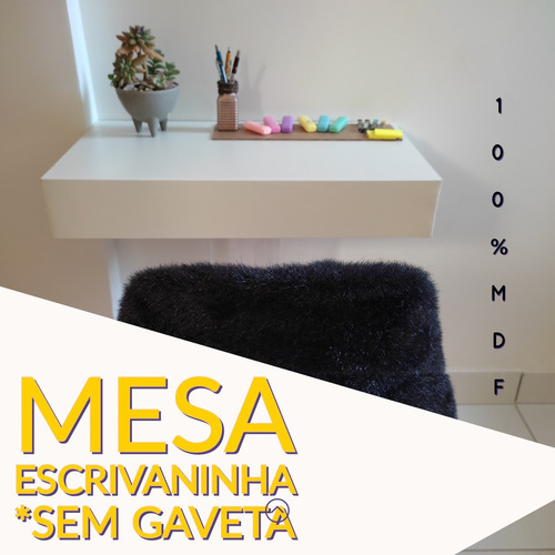 Criado Mudo Suspensa Em Mdf Branco 60x35