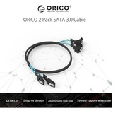 Cabos (2) Sata Orico 3.0 Sata 3 C/ Trava -transf 6gb/s Real