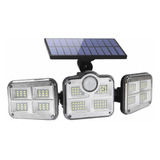 Foco Triple Cabezal Sensor De Movimientos Solar Con Control