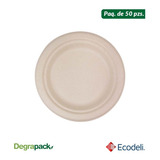 Paq Con 50 Pzs De Plato Desechable Redondo 7  Biodegradable