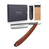 Zertone Barber Razor Kit Con Estropajo - Escala De Madera Na