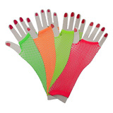 12 Guantes De Red Fluo, Brillan Con Luz Uv