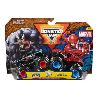 Monster Jam Spider Man Venom Monster Truck 2 Pack Marvel | Envío gratis