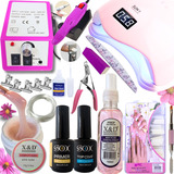 Kit Para Unhas Gel Alongamentos Manicure Lixadeira Completo