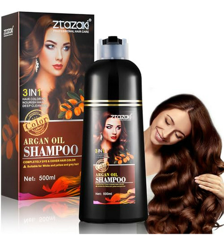 Shampoo Colorante Yuolita Para Hombres Y Mujeres, Cubre Cana