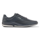 Tenis Estilo Elegante De Piel Granulada Para Hombre Boss