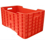 Caja De Plastico Gigante Cerrada Naranja Paquete 3 Pzs