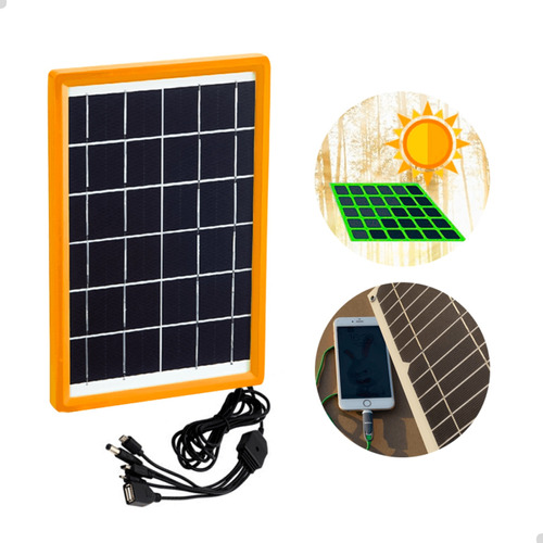 Carregador Solar Portátil Para Carregar Celular Usb 5v 6w