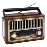 Radio Am Fm Sw Con Linterna Y Luz Azul Bluetooth Usb Vintage