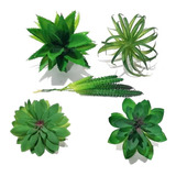 Kit 5 Plantas Suculentas Artificiais Permanente Grande