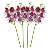 4 Orquídeas 3d Flores Artificiais Decoração Centro De Mesa