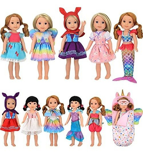 Sotogo 11 Sets American Wellie Doll Clothes Outfits Dresses 